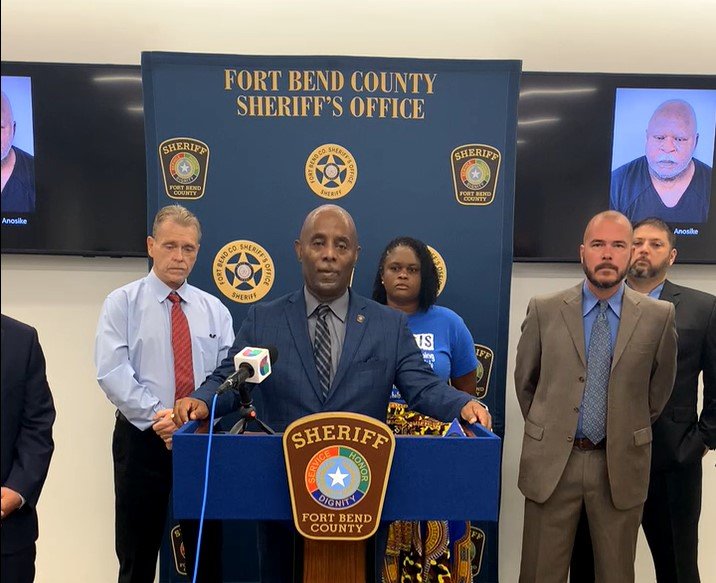 Fort Bend County Sheriff Eric Fagan speaks at an Oct. 14 press conference. Fagan said employers and residents of Fort Bend County should properly vet anyone with CPR certifications before hiring them.